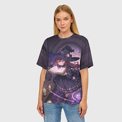 Футболка оверсайз женская Аниме Ведьма Читает Книгу Заклинаний, цвет: 3D-принт — фото 2