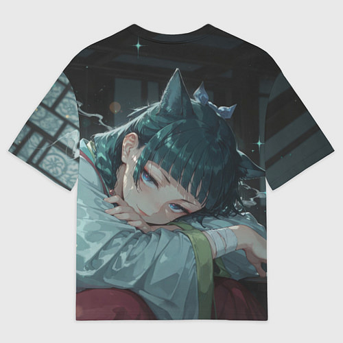 Женская футболка оверсайз Маомао с кошачьими ушками / 3D-принт – фото 2