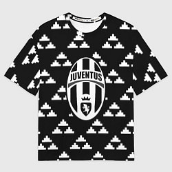 Футболка оверсайз женская Juventus геометрия треугольники, цвет: 3D-принт