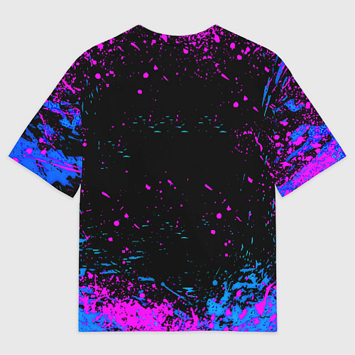 Женская футболка оверсайз Барселона неоновые краски / 3D-принт – фото 2