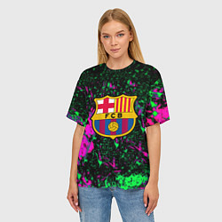 Футболка оверсайз женская Барселона кислотные неоновые краски, цвет: 3D-принт — фото 2