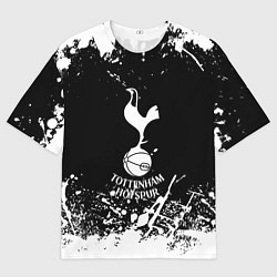 Футболка оверсайз женская Тоттенхэм Хотспур белые краски, цвет: 3D-принт
