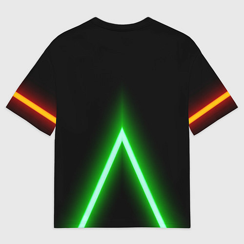 Женская футболка оверсайз Color neon green / 3D-принт – фото 2