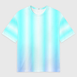 Женская футболка оверсайз Neon white blue lines