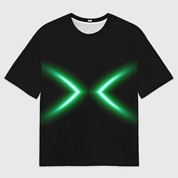 Женская футболка оверсайз Neon green lines