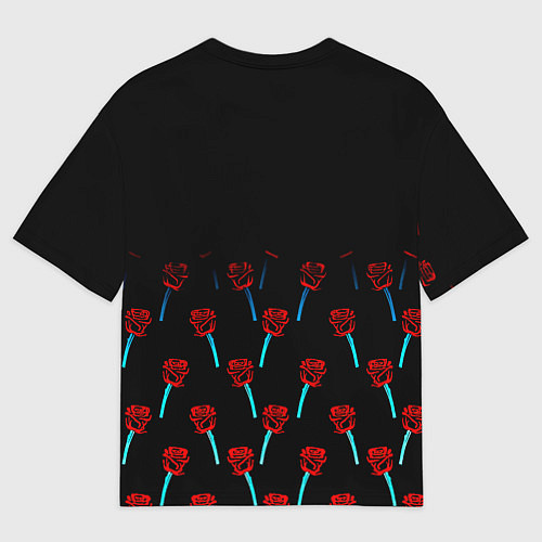 Женская футболка оверсайз Бавария Мюнхен розы паттерн / 3D-принт – фото 2
