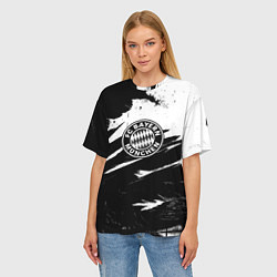 Футболка оверсайз женская Бавария Мюнхен крылья краски, цвет: 3D-принт — фото 2