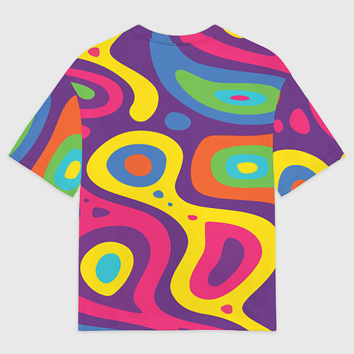 Женская футболка оверсайз Abstract tac / 3D-принт – фото 2