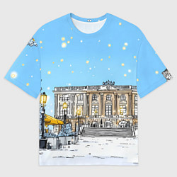 Футболка оверсайз женская Новогодний день в Москве, цвет: 3D-принт