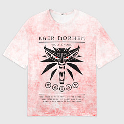 Футболка оверсайз женская Школа Каэр Морхен на белом фоне, цвет: 3D-принт