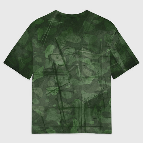 Женская футболка оверсайз Эмблема CS GO на камуфляжном фоне / 3D-принт – фото 2