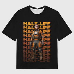 Женская футболка оверсайз Гордон Фримен на красивом фоне