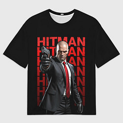 Футболка оверсайз женская Хитман с пистолетом, цвет: 3D-принт