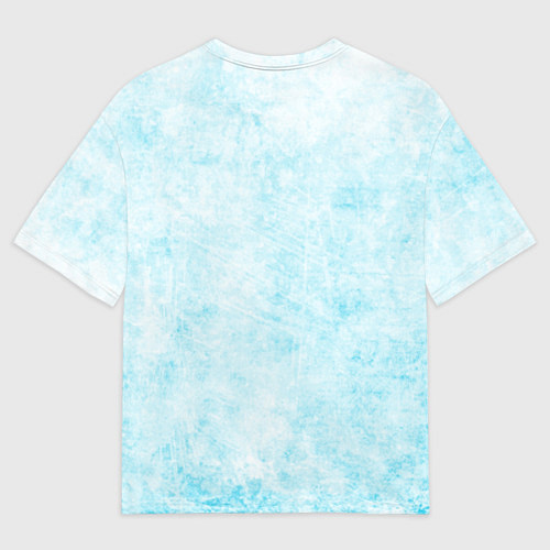 Женская футболка оверсайз Девочка-зима с синими волосами / 3D-принт – фото 2