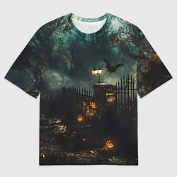 Женская футболка оверсайз Ночь тыкв и теней