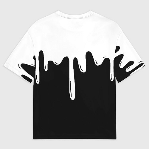 Женская футболка оверсайз Juventus капли красок / 3D-принт – фото 2