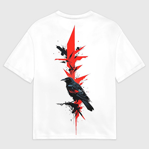 Женская футболка оверсайз Bot raven / 3D-принт – фото 2