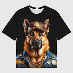 Футболка оверсайз женская Овчарка в бейсболке, цвет: 3D-принт