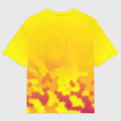 Женская футболка оверсайз Borussia камуфляж желтый текстура / 3D-принт – фото 2