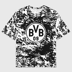 Футболка оверсайз женская Боруссиа белые краски, цвет: 3D-принт