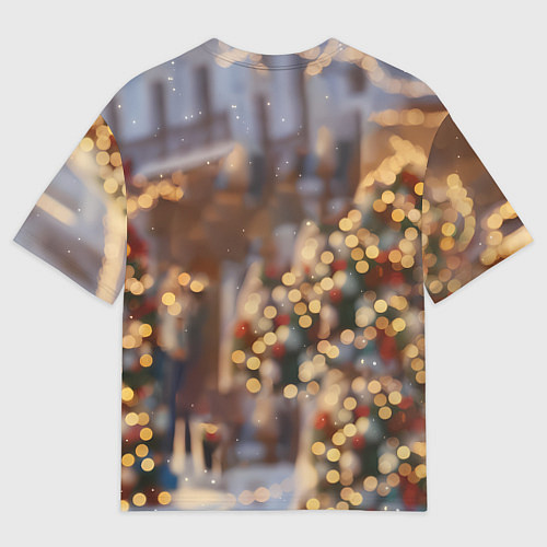 Женская футболка оверсайз Блондинка с новогодней лошадкой / 3D-принт – фото 2