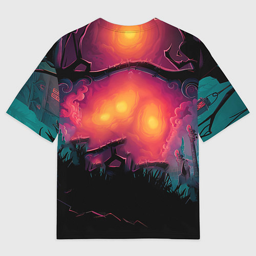 Женская футболка оверсайз Лошадь рок стиль / 3D-принт – фото 2