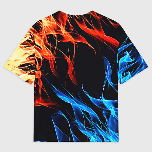 Женская футболка оверсайз Манчестер Юнайтед огонь битва / 3D-принт – фото 2