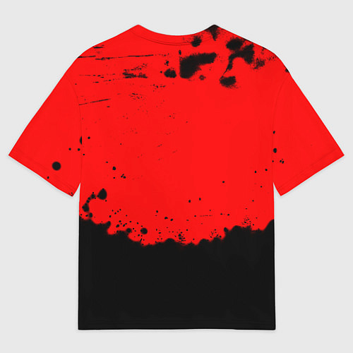 Женская футболка оверсайз Манчестер Юнайтед краски брызги / 3D-принт – фото 2