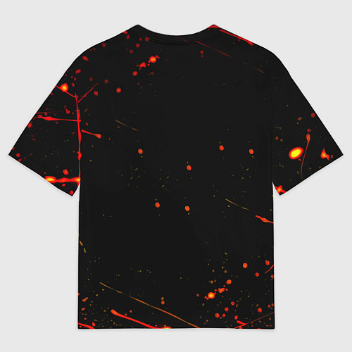 Женская футболка оверсайз Боруссиа огненные краски текстура / 3D-принт – фото 2