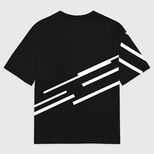 Женская футболка оверсайз Реал Мадрид полосы текстура линии / 3D-принт – фото 2