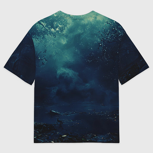 Женская футболка оверсайз Тыква призрак / 3D-принт – фото 2