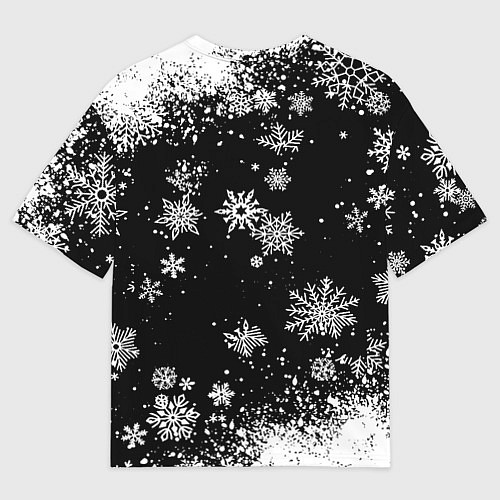 Женская футболка оверсайз Манчестер сити снежинки новый год / 3D-принт – фото 2