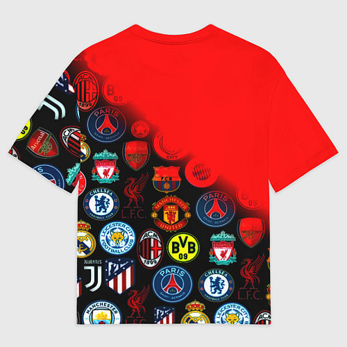 Женская футболка оверсайз Манчестер Юнайтед логотипы команд / 3D-принт – фото 2