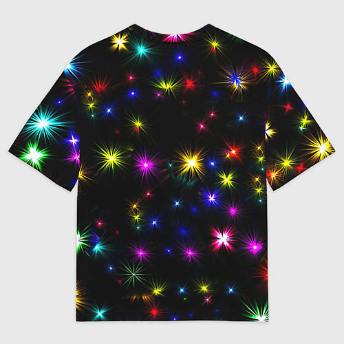 Женская футболка оверсайз Манчестер Юнайтед праздничные огни / 3D-принт – фото 2