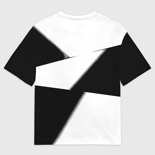 Женская футболка оверсайз Реал Мадрид геометрия полосы / 3D-принт – фото 2