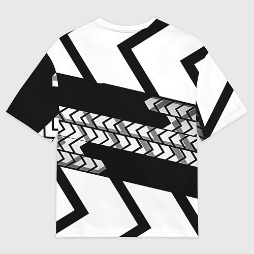 Женская футболка оверсайз Реал Мадрид краски полосы / 3D-принт – фото 2