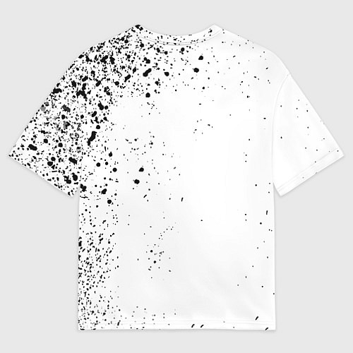 Женская футболка оверсайз Реал Мадрид черно белые краски / 3D-принт – фото 2