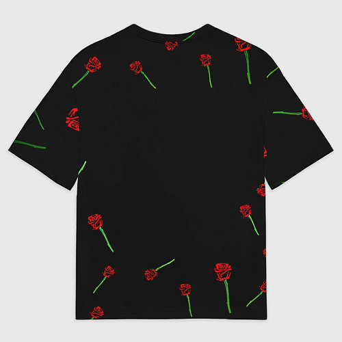 Женская футболка оверсайз Манчестер Юнайтед розы / 3D-принт – фото 2