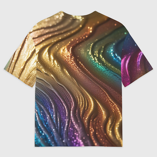 Женская футболка оверсайз Сморщенные складочки жидкости / 3D-принт – фото 2