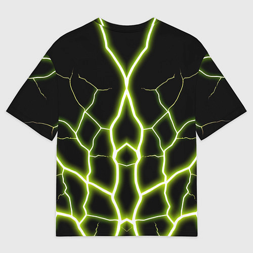 Женская футболка оверсайз Color green black / 3D-принт – фото 2