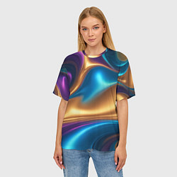 Футболка оверсайз женская Сплавы разноцветные, цвет: 3D-принт — фото 2