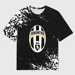 Футболка оверсайз женская Ювентус черепа краски, цвет: 3D-принт