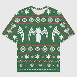 Футболка оверсайз женская Рождественский свитер Венома, цвет: 3D-принт