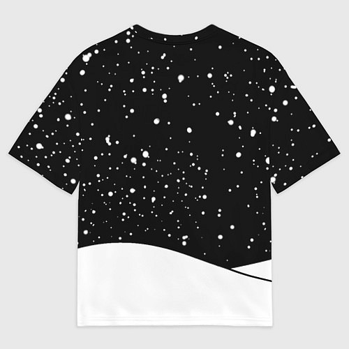 Женская футболка оверсайз Пингвин в шапке Санты / 3D-принт – фото 2