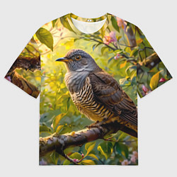 Футболка оверсайз женская Весенняя кукушка, цвет: 3D-принт