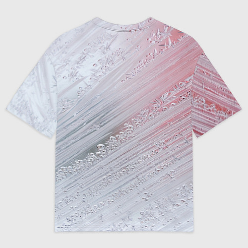 Женская футболка оверсайз Морозные полосы на стекле / 3D-принт – фото 2