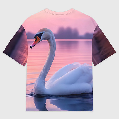 Женская футболка оверсайз Лебединая элегия / 3D-принт – фото 2