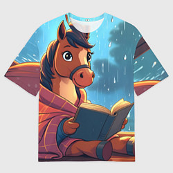 Футболка оверсайз женская Лошадка уютным вечером, цвет: 3D-принт