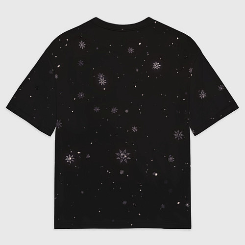 Женская футболка оверсайз Кружки пива в новогодних шапках / 3D-принт – фото 2