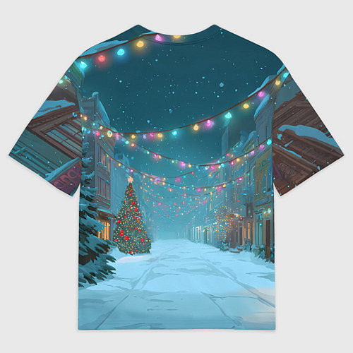 Женская футболка оверсайз Новогодняя лошадка 2026 год / 3D-принт – фото 2